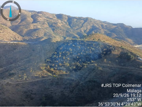 El IF Casabermeja (Málaga), paraje Arroyo Coche, queda estabilizado a las 19:20 h